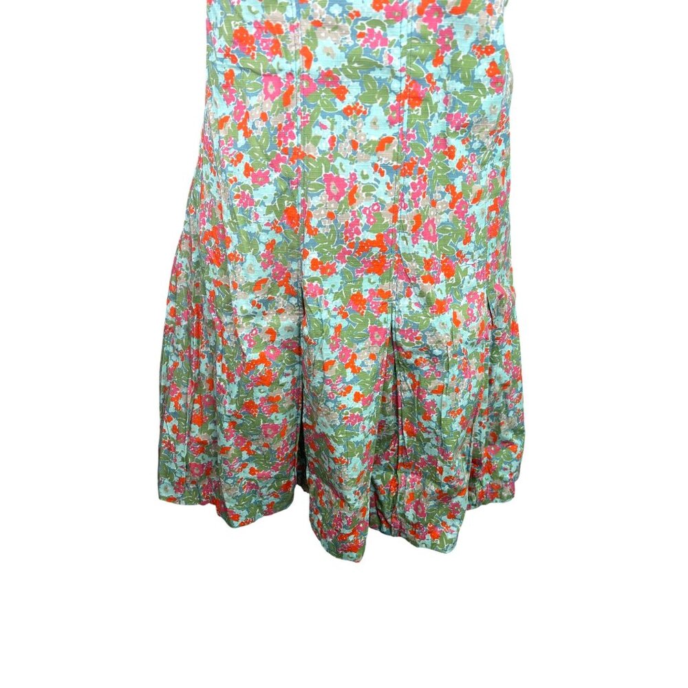 Free People Made Me Smile Strapless Floral Dress Pleated Skirt Button Back XL - Picture 8 of 14